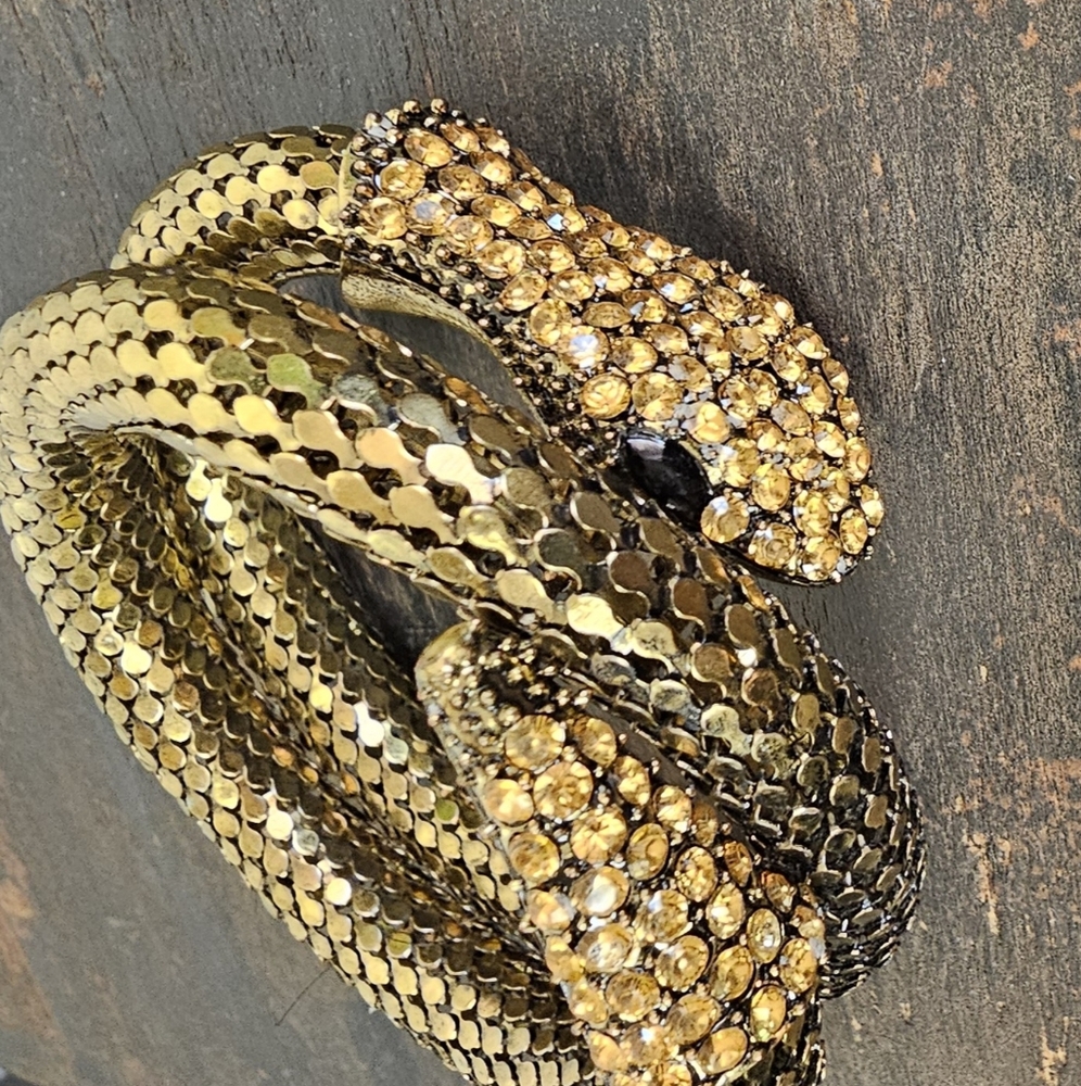 Gold and Blronzy Intricate Mesh Pattern Wrap Bracelet